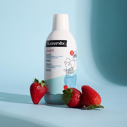 Suavinex, Mundwasser für Jungen und Mädchen ab 6 Jahren, verhindert Karies, schützt Zahnfleisch, alkoholfrei, glutenfrei, mit Fluor, CPC und gereinigtem Meerwasser, tägliche Verwendung – Bild 6