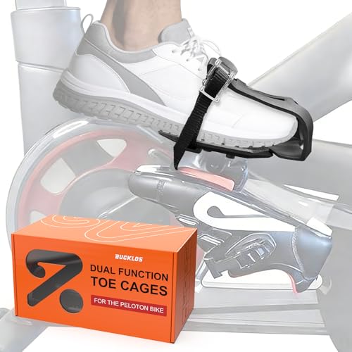 Bucklos Toe Cage for Peloton Bike + - Pedals Convert Look Delta to Dual Function Pedal Ride with Sneakers or Peloton Shoes Indoor Exercise Bike Accessories for Friends Family Spin Class