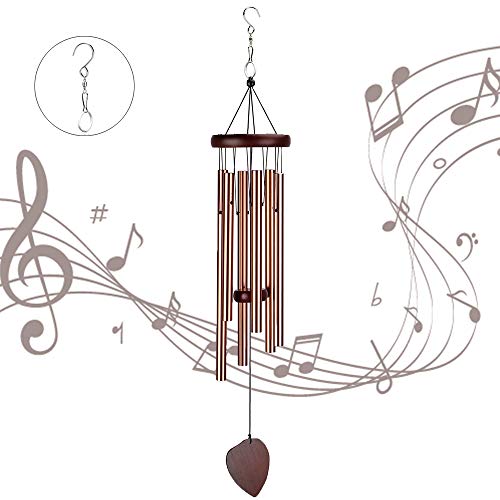ZOUTOG Wind Chimes Outdoor, 29'' Handmade Wooden Chimes with 6 Metal Hollow Tubes & Hanging Hook, Outdoor Decor for Home/Yard/Patio/Garden
