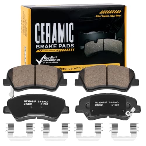 HECHENQICHE D1593 Front Ceramic Brake Pads Kit Fit For Hyundai Accent 2012-2017, For Kia Rio 2012-2017