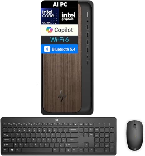 Image of HP OmniDesk AI PC Desktop (Intel Ultra 7-265, 16GB DDR5, 4TB PCIe SSD, Intel Graphics, 280W PSU, WiFi 6, Bluetooth 5.4, RJ-45, 1 Display Port, HDMI, Win 11 Pro) w /USB-C Dock