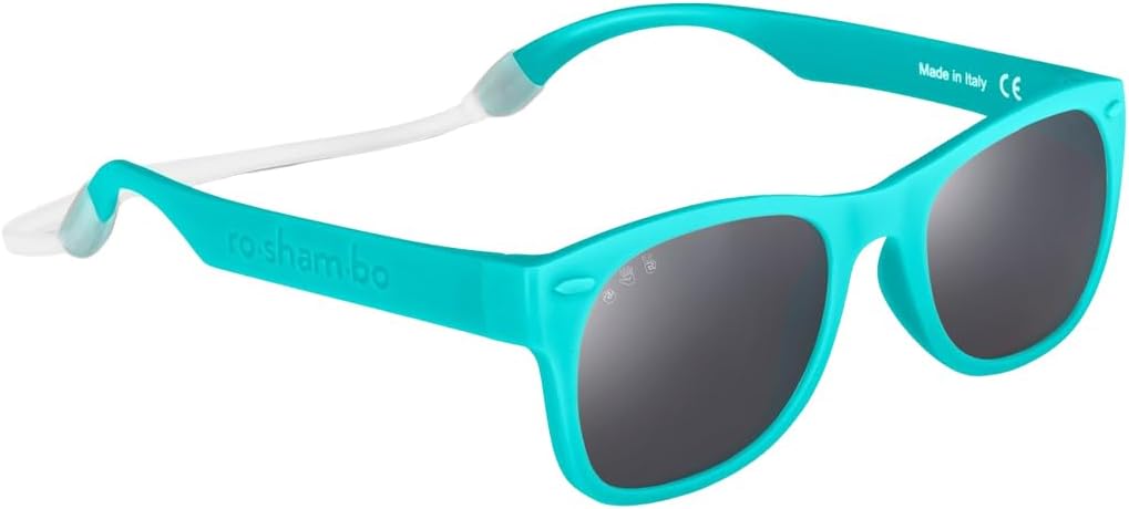 ROSHAMBO Unbreakable Square Sunglasses - Italian Made Polarized - BPA Free with Strap + Accessories - USA Assembled
