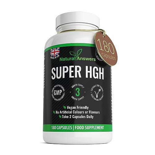 180 Super HGH Vegan Capsules - (3 Months Supply) 9-in-1 HGH Complex with Vitamin B6 and Tribulus Terrestris Extract - Made in the UK