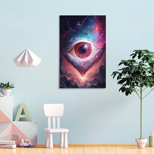 Toile murale 3D œil cosmique cœur tableau salon chambre 30x45 - 2