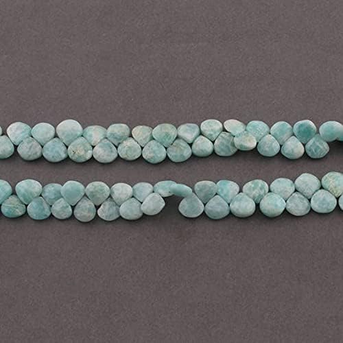 Briolettes amazonite facettées en cœur de qualité supérieure
