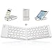 Produktbild Meteor fire Faltbare Bluetooth 3.0-Tastatur, tragbare ultraschlanke kabellose Tastatur mit Ständerhalterung, kompatibel mit Laptop/Desktop/Smartphone/Tablet usw.Weiß