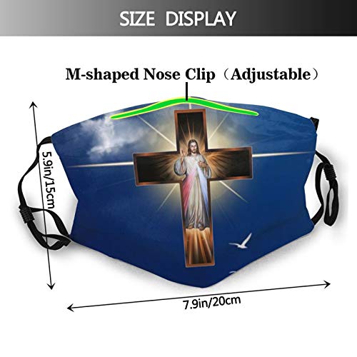 Awehiru Religious Faith Christian Cross Prayer Jesus Christmas Christian-Face Mask Balaclava, Washable&Reusable With 2 Pcs Filters, For Adult Women Men&Teens #TOP1