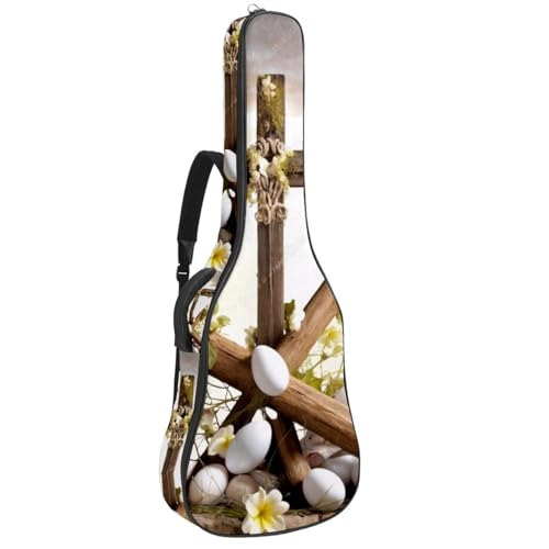 Sac de guitare acoustique étanche 106,7 cm motif croix de Pâques