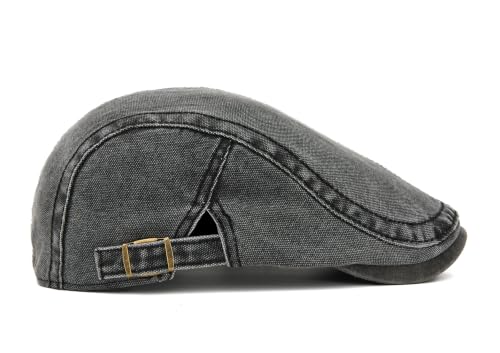Image of Cotton Newsboy Cap,Breathable Ivy Gatsby Cabbie Beret Hat for Men's Women Driving Hunting Golf