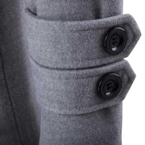 Image of Lu's Chic Men's Double Breasted Coat Korean Trenchcoat Fashion Dress Jacket Slim Fit Business Casual