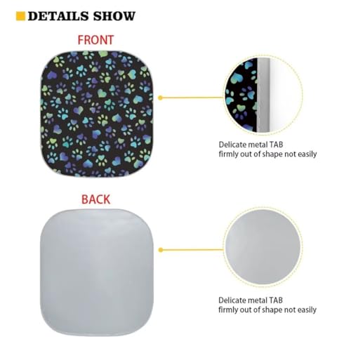 TSVAGA Car Windshield Sun Shade for Most Cars SUVs 2 Packs Folding Auto Windshield Protector Sun Visor, Dog Paw Print Car Interior Decor Accessories for Sun Protection by TSVAGA - Used condition - Image 3
