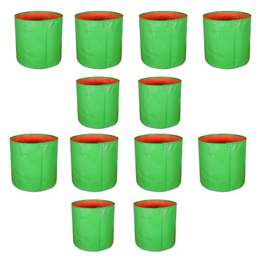 Premium HDPE UV Protected 260 GSM Round Grow Bags for Plants | Heavy Duty Green Plant Grow Bag for Terrace Gardening, Vegetable Growing Pots, Reusable Garden Planter (Pack of 10-24x24 inch )