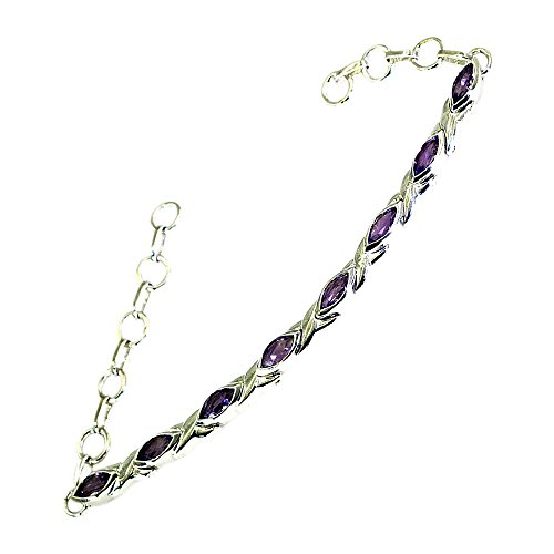 Bracelet Améthyste en Argent 925 de Style Tennis | Joaillerie Fine et Éclat Minéral Unique