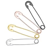 Minimalist Punk Stainless Steel Cartilage Safety Pin Earrings Snap Hoop Earrings for Women Mens Gifts-A 4pairs