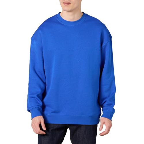 Amazon Essentials Herren Sweatshirt mit Rundhalsausschnitt und übergroßer Passform (erhältlich in Big & Tall), Kräftiges Blau, XXL