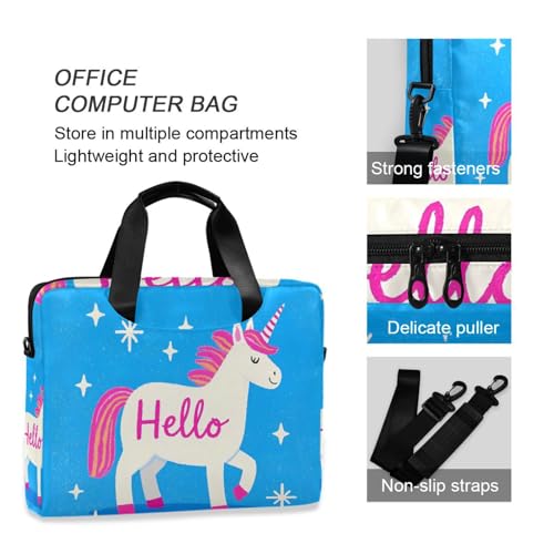 Estuche con cremallera para laptop 15.6 pulg blanco unicornio miniatura 6