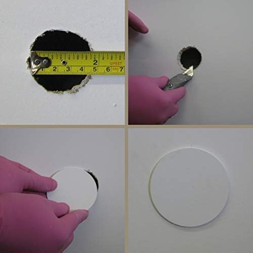 RoutCAD Hide Hole Quick Round Repair Panel for Wall and Ceiling, Exactly Fit Hole Without Trimming, Access Panel for Standard Drywall Sheetrock (White, 7 1/8")