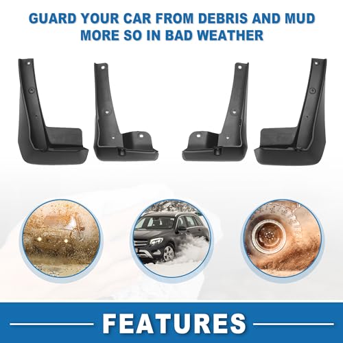 Image of Mud Flap Splash Guard with Mount Accessories Front & Rear Side Mud Guard for Honda Civic (Sedan) 2022 2023 2024 (Set of 4)