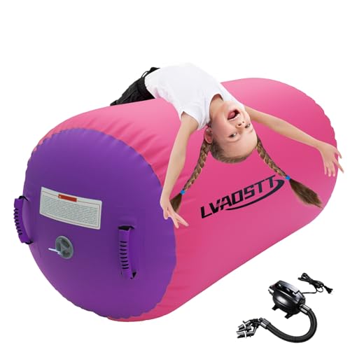 Gymnastics Tumbling Equipment Inflatable Air Barrel Tumbler Roller Backbend Trainer with Pump for...