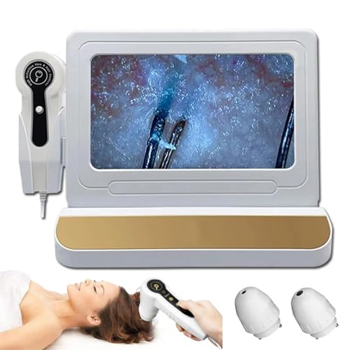 Analizador De Piel Y Cabello,Pantalla Lcd Hd De 11 Pulgadas,Lupa De Piel De 50X/200X,MáQuina Profesional De AnáLisis De FolíCulos De Piel Y Cabello Para Uso En Salones De Belleza En El Hogar,Gold