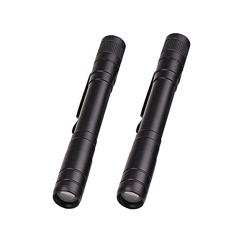LED Pocket Flashlight, 2 Pack Small Flashlights, Mini Flashlight, PenLight with Clip, Two modes(White light & Yellow light)- Perfect Flashlight for Inspection, Work, Repair(No Batteries)