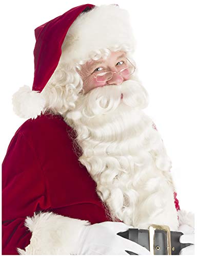 Super Deluxe Santa Beard and Wig Set Santa Claus Beard and Wig Santa Beard White - //coolthings.us