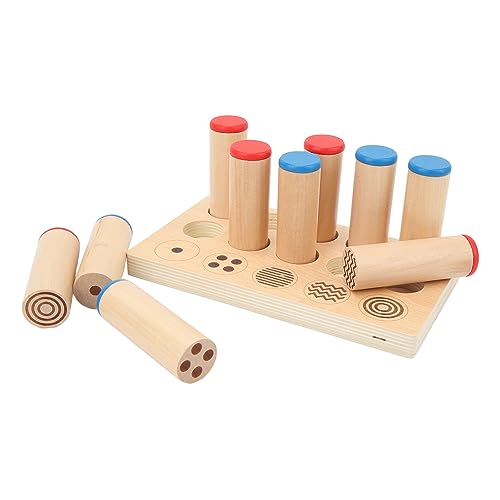 OEBUAFI Kids Wooden Sound Boxes Toy, 5 Patterns Sound Training Set, Educational Cylinders for Brain Development, 10 Wood Sticks, Ideal for Early Childhood Education