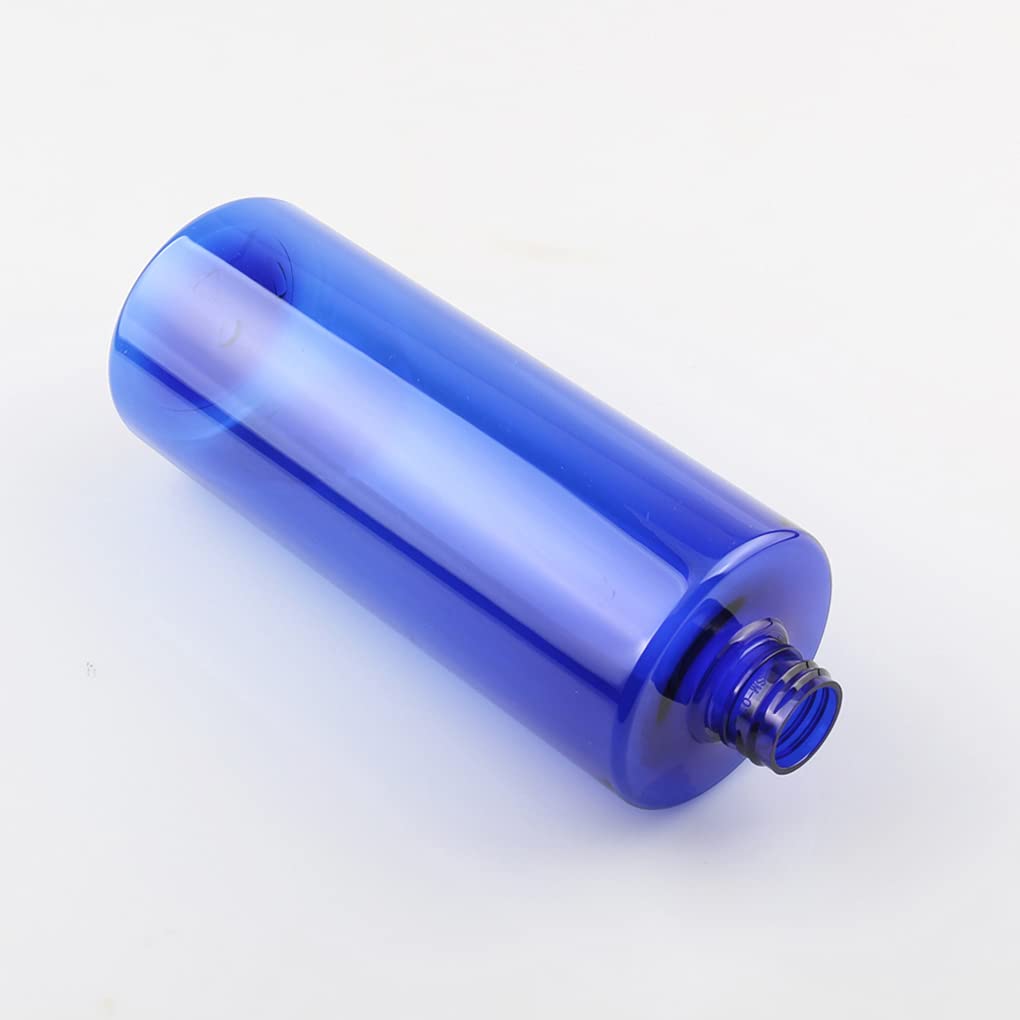 8 Pezzi Blu Vuoto Plastica Bottiglie Dosatori con 4x Oro/Nera e 4x Oro/Bianca Pompetta Dispenser Flacone Ricaricabile per Shampoo Lozione Gel