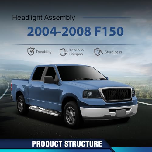 Image of PIT66 LED Headlights Assembly Fit 2004-2008 F150, 06-08 Lincoln Mark LT