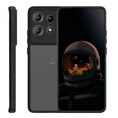 zZjoOoj Hülle for Motorola Moto Edge 50 Pro,Matt Transparent,Shockproof Protective Hülle, Non-Slip Matte Hard Back, Extra Thin, Scratch-Resistant Mobile Phone Hülle for Moto Edge 50 Pro,Matt Schwarz