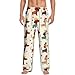 Tryadren Colorful Cute Dachshund Print Mens Pajama Pants with Pockets, Fashion Sleep Pj Bottoms for Mens Lounge Pants Black