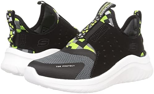 Skechers Kids Boy's Ultra Flex 2.0-Cubor Sneaker, Black/Charcoal/Lime, 4 Big Kid | Image 7