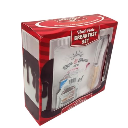 Toast Plate Breakfast Set Includes Toast Plate, Hazelnut Spread & Spreading Knife Ideal for Morning Gift Set