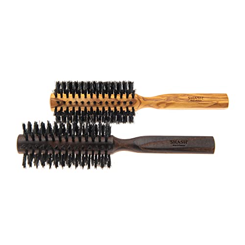 Since 1869 Hand Made In Germany - Boar Bristle Round Brush For Blow Drying And Styling, Adds Volume And Bounce, Promotes Smoother, Softer Hair, Exfoliates, Soothes, Stimulates The Scalp, Eco-Sourced Black Wood, Made In Germany #TOP5