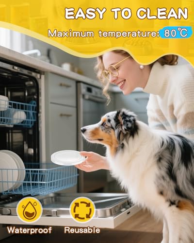 Caianwin 12 Stück Dosendeckel für Tierfutter 3 Verschiedenen Grössen (200g/500g/800g) PE Transparenten Kunststoff Deckel,Wiederverwendbar Konservendosen Deckel für Katzenfutter und Hundefutter Dosen