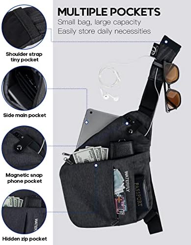 Waterfly Sling Bag Shoulder Chest Bag Lightweight Cross Body Bags for Men