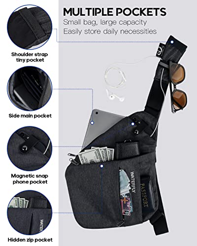 image for WATERFLY Sling Crossbody Chest Bag: Slim Anti-Theft Cross Body Bag Ove
