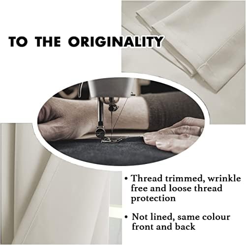 H.Versailtex Blackout Solid Beige Decorative Window Curtains Thermal Insulated Noise Reducing Pencil Pleat Curtain Panels for Living Room/Bedroom, 46" Width x 54" Drop, Set of 2 pieces