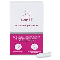 ELANEE Befeuchtungszäpfchen [10 Zäpfchen] Vaginalzäpfchen bei Scheidentrockenheit, Juckreiz & Brennen, mit feuchtigkeitsspendender Hyaluronsäure, hormonfrei (737-00)