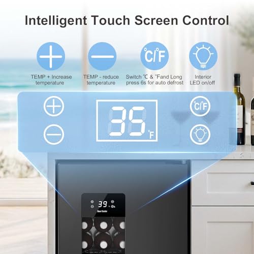 Image of Antarctic Star Beverage Refrigerator Auto Defrost Mini Fridge, 130 Can with Glass Door &Adjustable Shelves, 21-50F Temp Control,Beverage Cooler for Soda, Beer, Wine, Home Bar, Office, 3.2 Cu.Ft