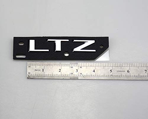 Image of Aimoll 2Pcs Big Size Tailgate LTZ Letter Logo Emblem Badge Nameplates Decal Replacement for Chevy 2019-2021 Silverado 1500 Z71 4x4 (Chrome)