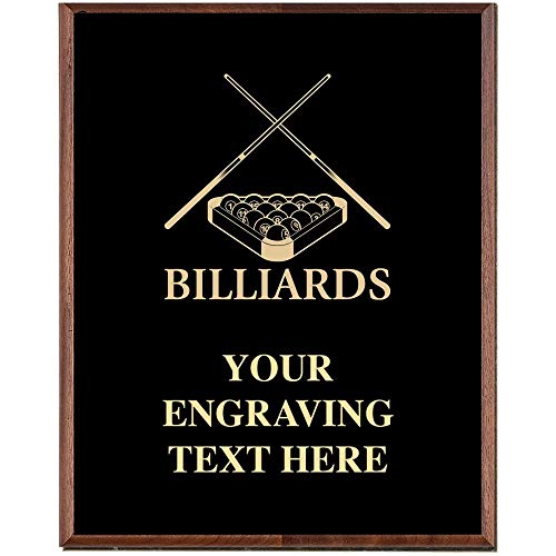 Crown Awards Billiards Plaques, Custom Engraved Billiards Pool Trophy Plaque Award, Great Customizable Billiards Gift Prime