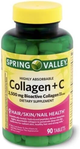 Spring Valley Colágeno Tipo 1 y 3 Plus Vitamina C 1000 mg 90 Tabletas