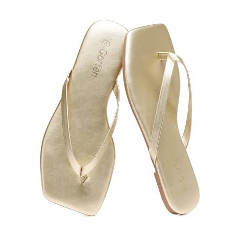 Image of Flip Flops for Women Comfortable Square Toe Casual Beach Sandals Summer Outdoor and Everyday Wear