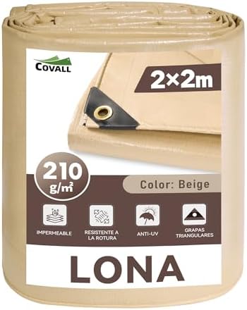 Lonas Impermeables Exterior 2x2 m,Waterproof tarpaulin-210g/m²,co...