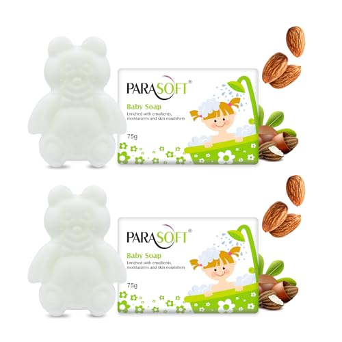 Image of Parasoft Baby Soap 75 g (Pack of 2) - Gentle Moisturizing Baby Bath Soap with Emollients & Skin Nourishers | Mild Cleansing Soap for Baby Skin