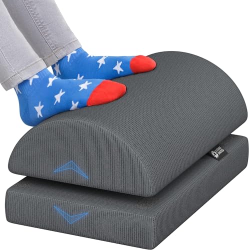5 STARS UNITED Reposapies Escritorio | Cojín Ergónomico Ajustable de Medio Cilindro para Apoyo de Piernas | Ideal para Hogar y Oficina