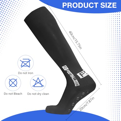 Image of PROBEROS Football Socks Non-Slip Rubber Grip Professional Football Stockings, Over Calf Silicone Grip Socks, Sport Athletic Socks for Football, Rugby, Hockey & Training