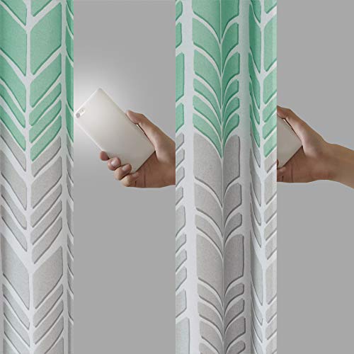 Intelligent Design Adel Blackout Bedroom, Casual Window Living Room, Family, Geometric Grommet Room Darkening Black Out Curtain 1-Panel Pack, 50X84, Aqua #TOP5