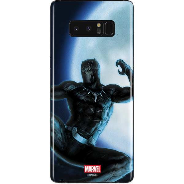 Skinit Decal Phone Skin Compatible with Galaxy Note 8 - Officially Licensed Marvel Black Panther Jumping Through Air Design